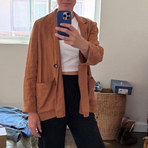 Madewell linen Blazer with Relaxed Fit and Notched Lapel - Picture 8 of 12